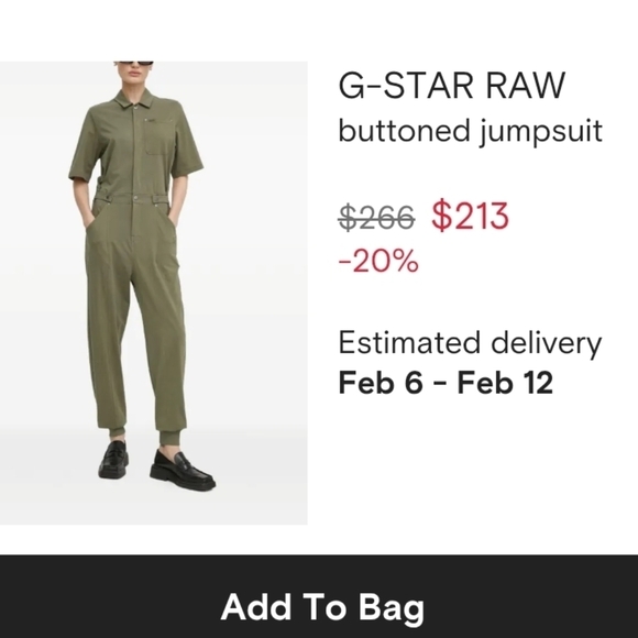 G-Star RawJumpsuit NWT MSRP $280 - Picture 4 of 4